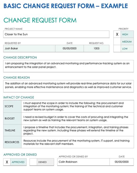 Free Change Request Forms and Templates