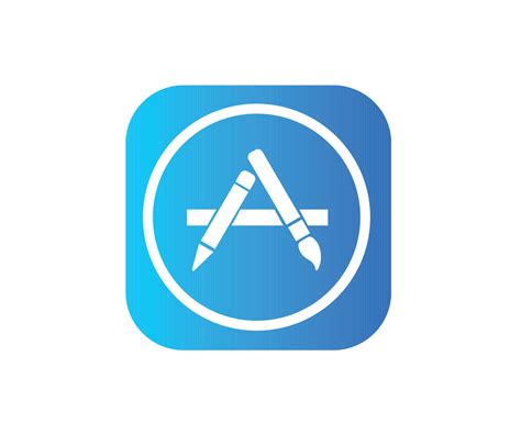 App Store Icon Logo Phone Apple Symbol Blue And White Design Mobile ...