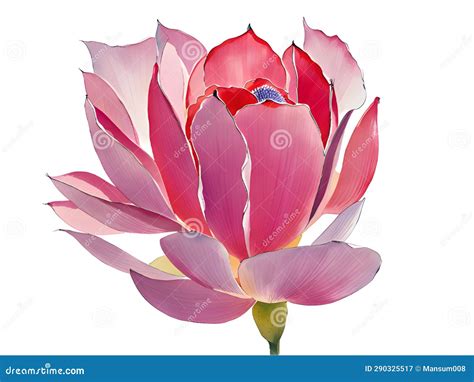 Watercolor of Beautiful Lotus Flower Stock Illustration - Illustration of natural, drawing ...