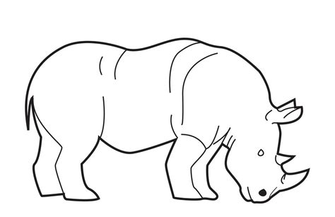 Black and white vector illustration of rhino 18968926 Vector Art at ...