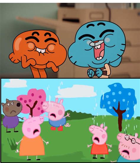 Gumball And Darwin Laughing At Peppa Pig Family Cr by wreny2001 on DeviantArt