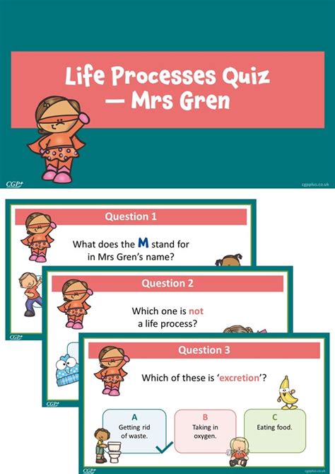 Life Processes Quiz — Mrs Gren (Year 2) | CGP Plus