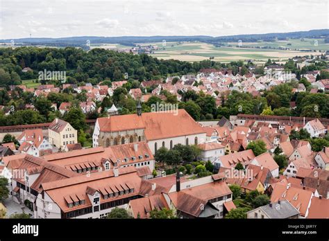 Rooftops of romantic medieval town of Nördlingen, Bavaria, Germany ...