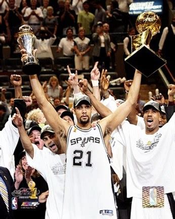 Tim Duncan 2005 - NBA Championship With 2 Trophies (#1) Poster by ...