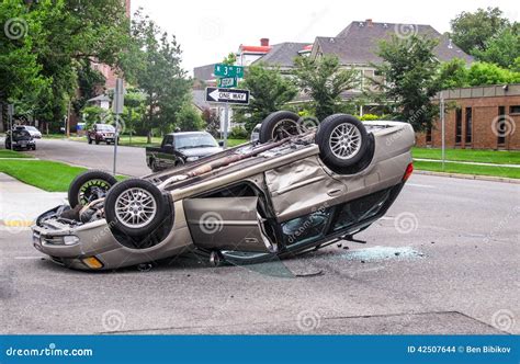 Vehicle Crash stock photo. Image of cross, flip, dangerous - 42507644