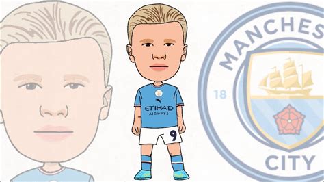 How to draw Erling Haaland - Football Toon's - YouTube