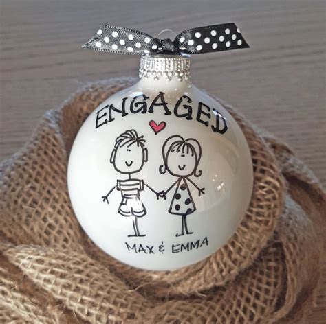 Engagement Gift, Personalized Engagement Ornament, Engaged Ornament, Engaged Couples Gift ...