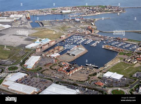 aerial view of Hartlepool town, Historic Quay, Marina and Docks Stock Photo - Alamy