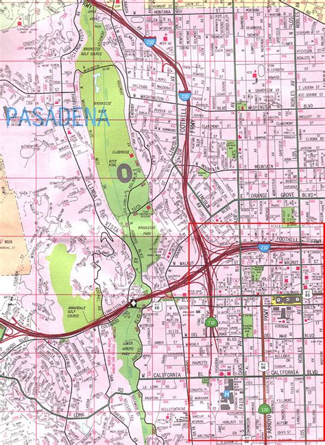 Pasadena California : The City Map of Pasadena