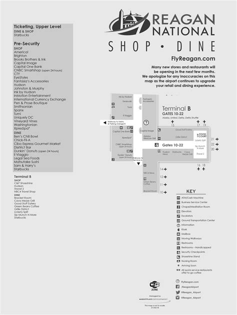 Ronald Reagan Washington National Airport Map (DCA) - Printable ...