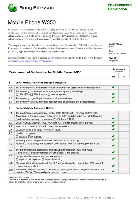 SONY ERICSSON WALKMAN W350 SUPPLEMENTARY MANUAL Pdf Download | ManualsLib