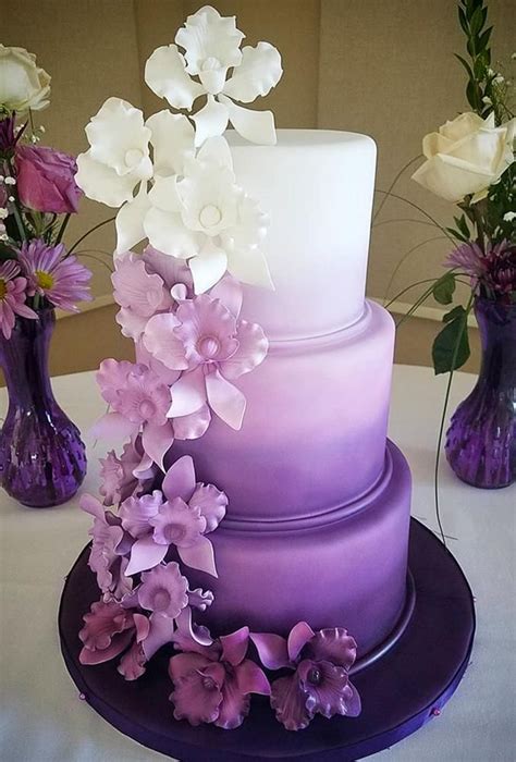 45 Beautiful And Tasty Wedding Cake Trends 2021 | Purple wedding cakes, Purple wedding cake ...