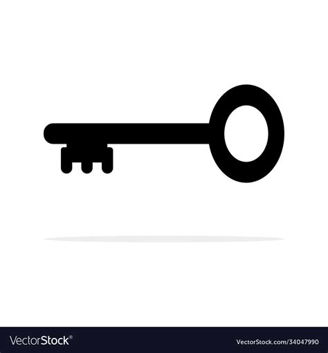 Key icon or logo isolated sign symbol Royalty Free Vector