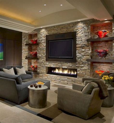 20 Fabulous Rock Wall Living Room Ideas to Amaze Your Guest — Freshouz Home & Architecture Decor ...