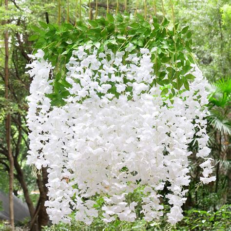 Buy MARTHA&IVAN 14 Stems Artificial Wisteria Garland Fake Wisteria Vine Hanging Flower Bush ...