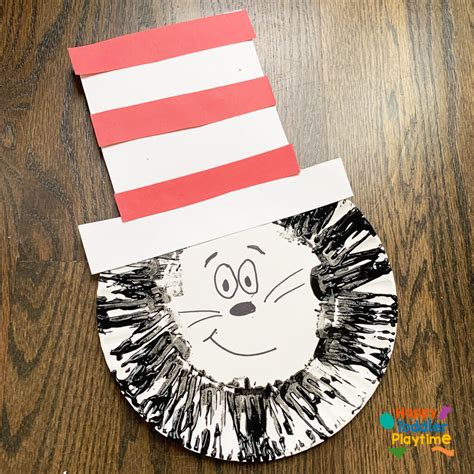 Paper Plate Cat in the Hat Dr. Seuss Craft for Kids - Happy Toddler Playtime