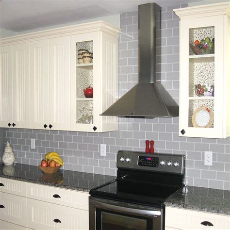 Using Gray Glass Subway Tile For A Kitchen Backsplash - Kitchen Ideas