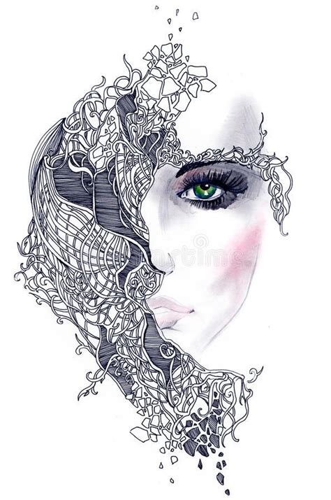 Abstract woman face. Beautiful woman with mystic decorated face , #spon ...