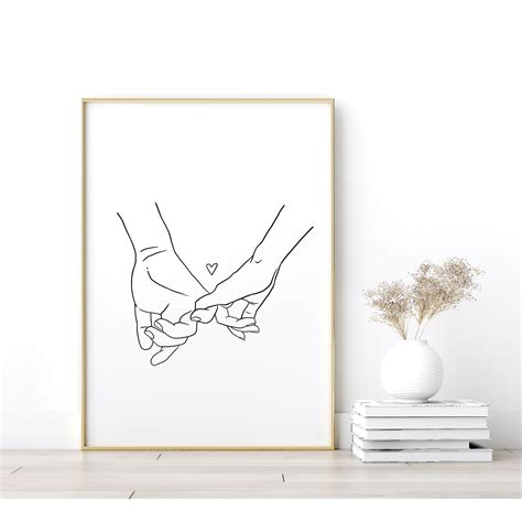 Pinky Promise Print Pinky Swear Art Hands Line Drawing Line - Etsy | Line art drawings, Hand ...