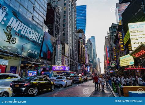 New York City, USA - July 23, 2023: Times Square Street of New York ...