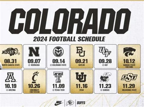 Colorado Buffaloes Football News: Big 12 Releases 2024 League Football ...