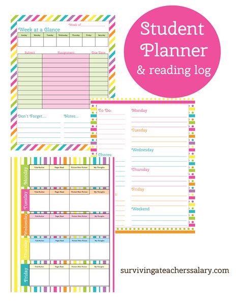 Student Planner With Subjects | Printable Templates Free