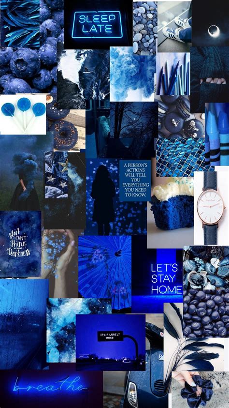 Dark Blue Aesthetic Collage Neon Blue Collage Wallpaper / Check out our ...