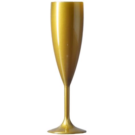 Gold Plastic Champagne Flutes, Polycarbonate | for sale | Glassjacks Ltd