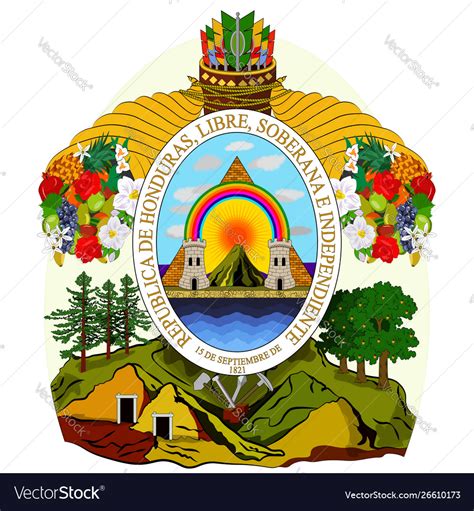 Coat arms republic honduras Royalty Free Vector Image