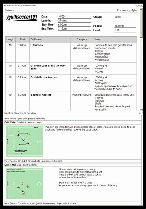 Soccer Practice Plan Template