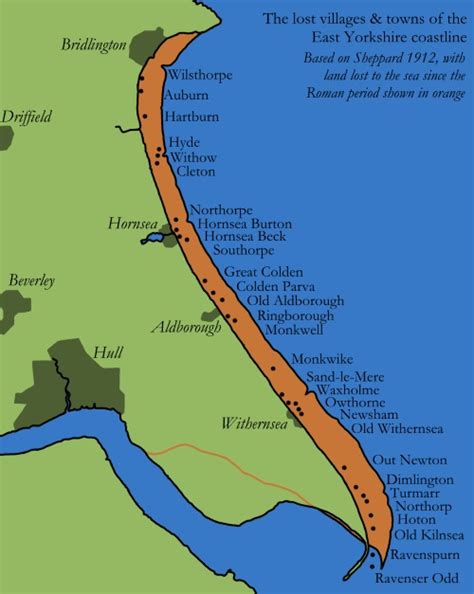 Map Of East Coast Yorkshire | Island Maps