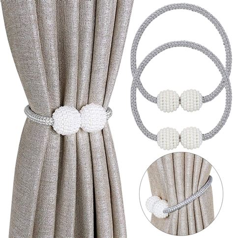 TekDeals [2 Pack] Magnetic Curtain Tiebacks Convenient Drape Tie Backs ...