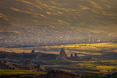 Cappadocia Scene at Sunrise Stock Image - Image of chimney, hill: 195708455