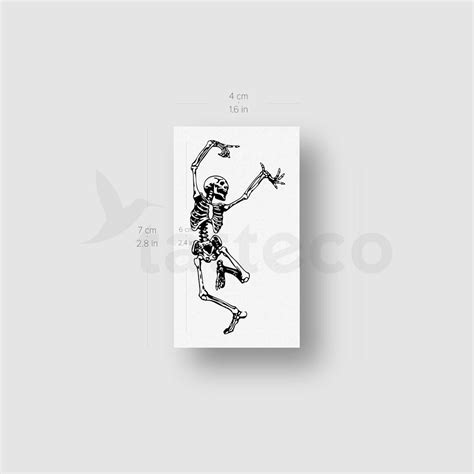 Dancing Skeleton Temporary Tattoo set of 3 - Etsy