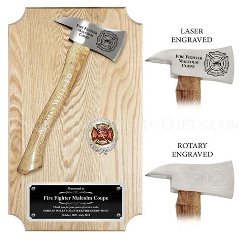 Ceremonial Firefighter Chrome Axe Oak Plaque | Firefighter decor, Award plaques, Firefighter gifts