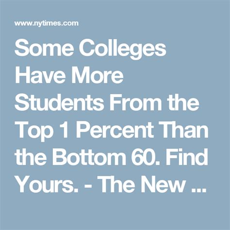 Some Colleges Have More Students From the Top 1 Percent Than the Bottom ...