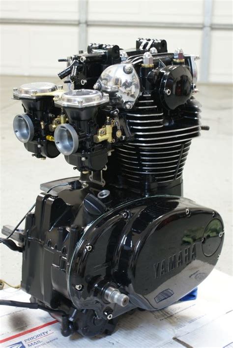 Blacked out XS650 engine with polished fins. "Underrated Powerhouse ...