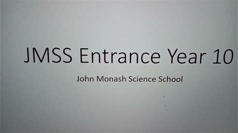 John Monash Science School JMSS entrance exam 2023 experience podcast part 2 - YouTube