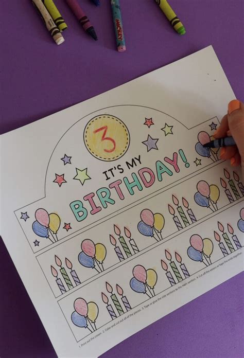 Free Printable Birthday Crown - Pjs and Paint