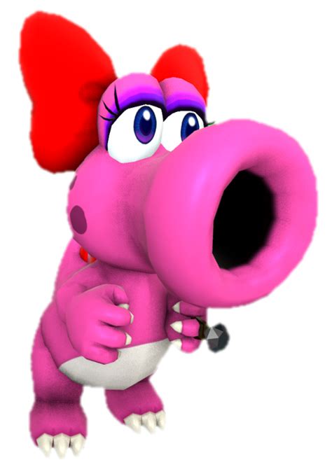 Pink Birdo with her fists clenched by TransparentJiggly64 on DeviantArt