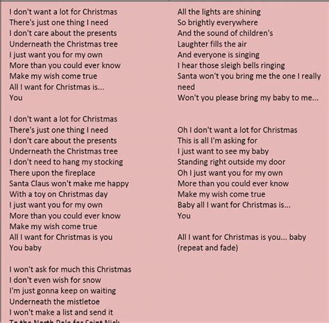 all i want for christmas is you lyrics 1 hour Mariah carey all i want ...