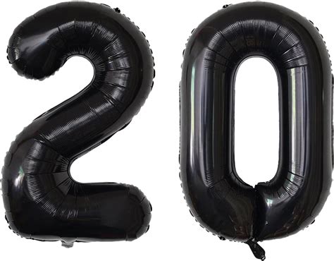 Amazon.com: 40 Inch Black 20 Number Balloons, Giant Jumbo Helium Mylar Foil Black Number ...