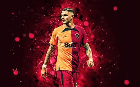 Download 4k, Mauro Icardi, 2022, Galatasaray SK, purple neon lights ...