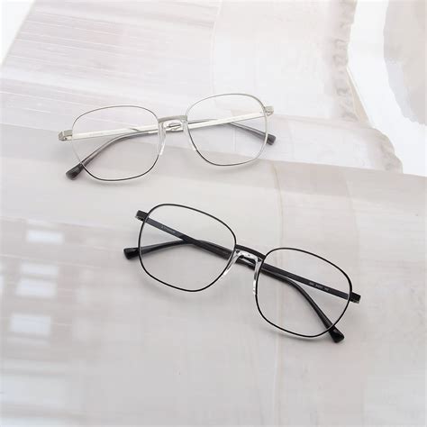 NextPair Drake rectangle prescription eyewear Asian fit glasses silver and black