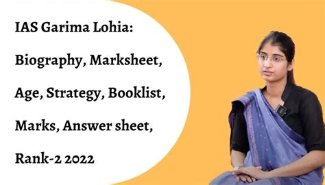 IAS Garima Lohia: Biography, Marksheet, Age, Strategy, Booklist, Marks ...