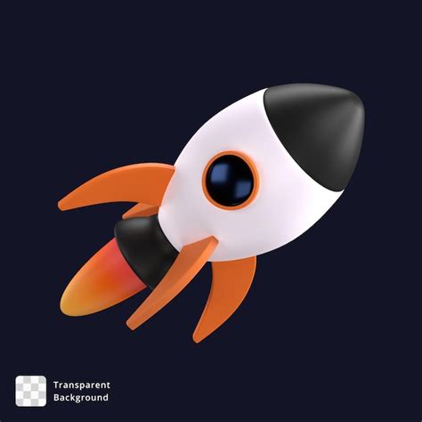 Premium PSD | 3d illustration of a rocket