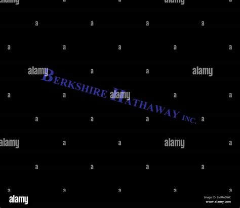 Berkshire Hathaway, rotated, black background, logo, brand name Stock ...