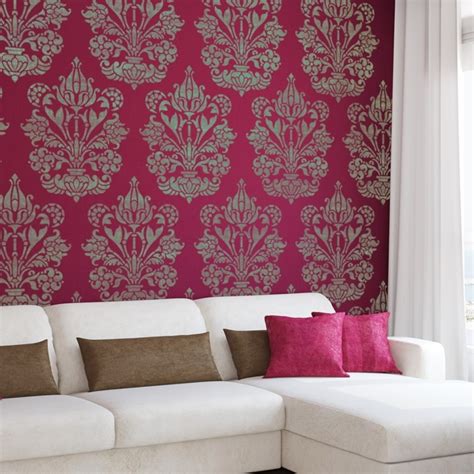 Large Wall Stencil Damask Allover Stencil Heather for Easy DIY Decor