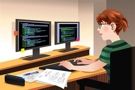 Female Programmer Vector Art
