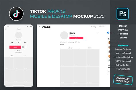 TikTok Profile Mockup Template | Social Media Templates ~ Creative Market